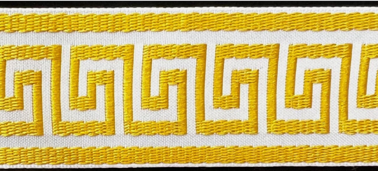 1-3/4" Greek Key Jacquard Woven Ribbon Trim - 6 Continuous Yards - Many Colors!
